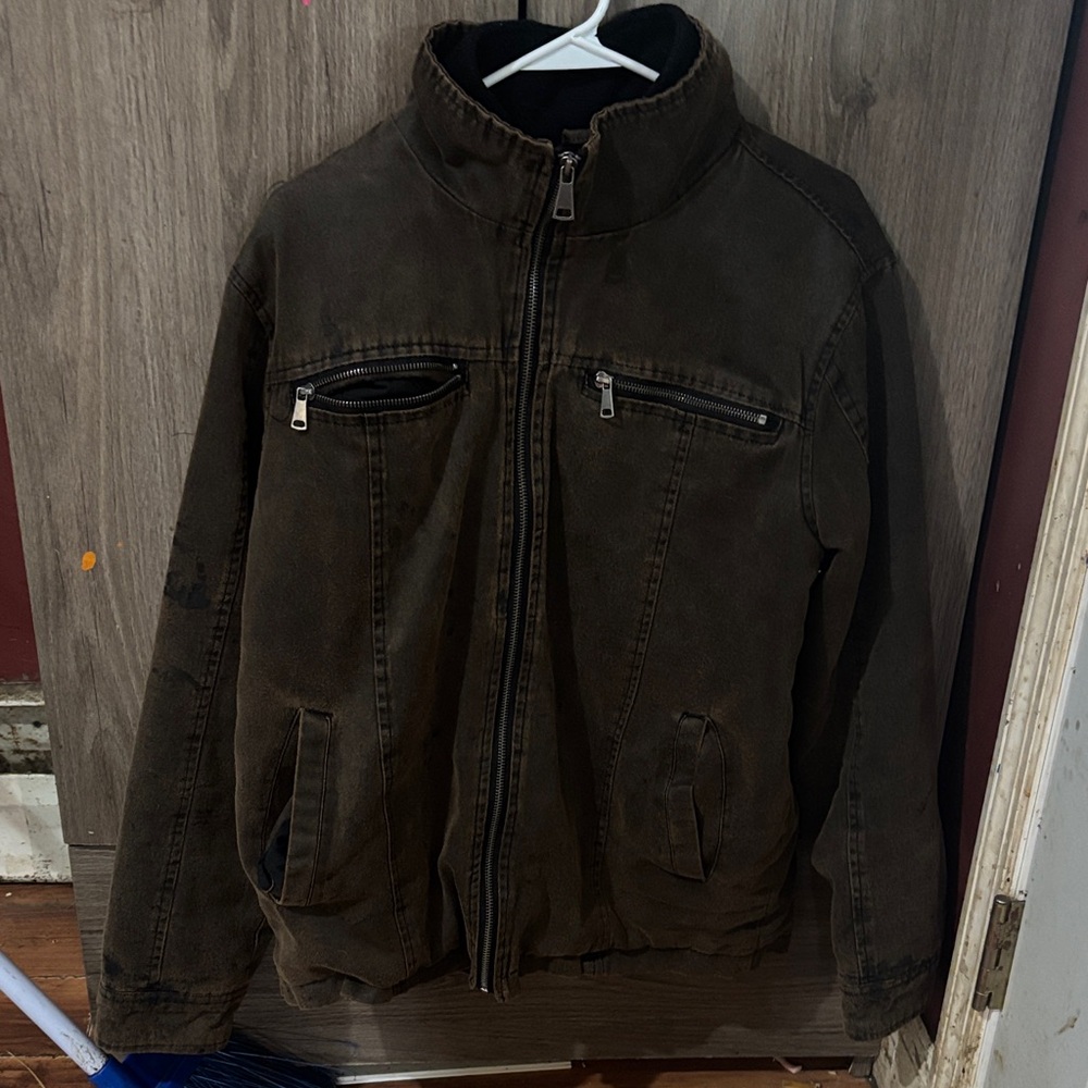 Men's Dark Brown Zip-Up Sweater